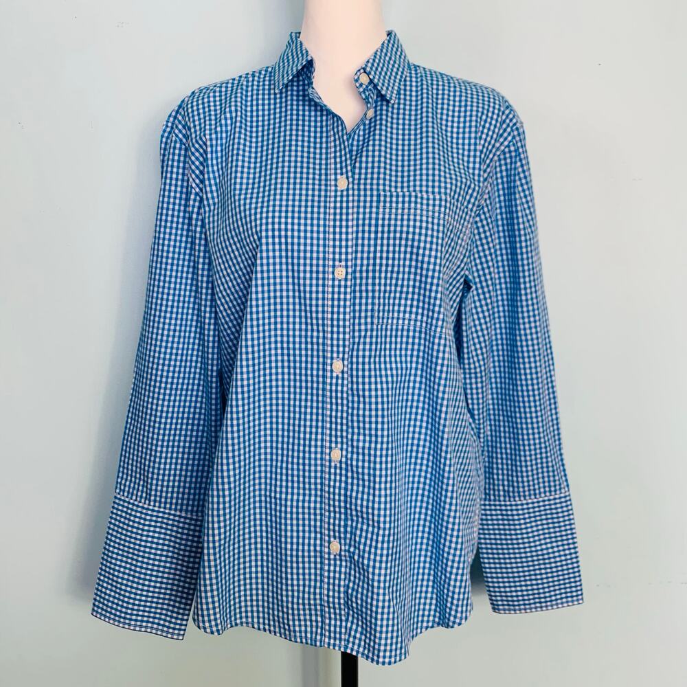 J. Crew Garçon Organic Cotton Poplin Shirt in Gingham Size 6 - Picture 6 of 8